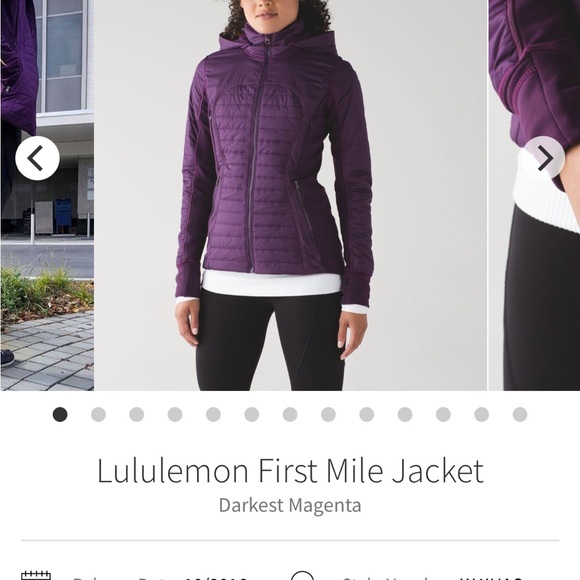Lululemon First Mile Jacket Darkest Magenta - Picture 2 of 5